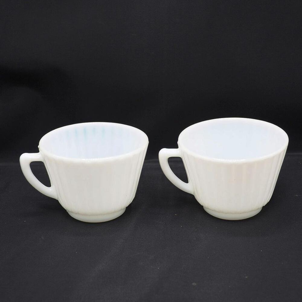 Macbeth Evans Monax Petalware White Teacup Lot of 2